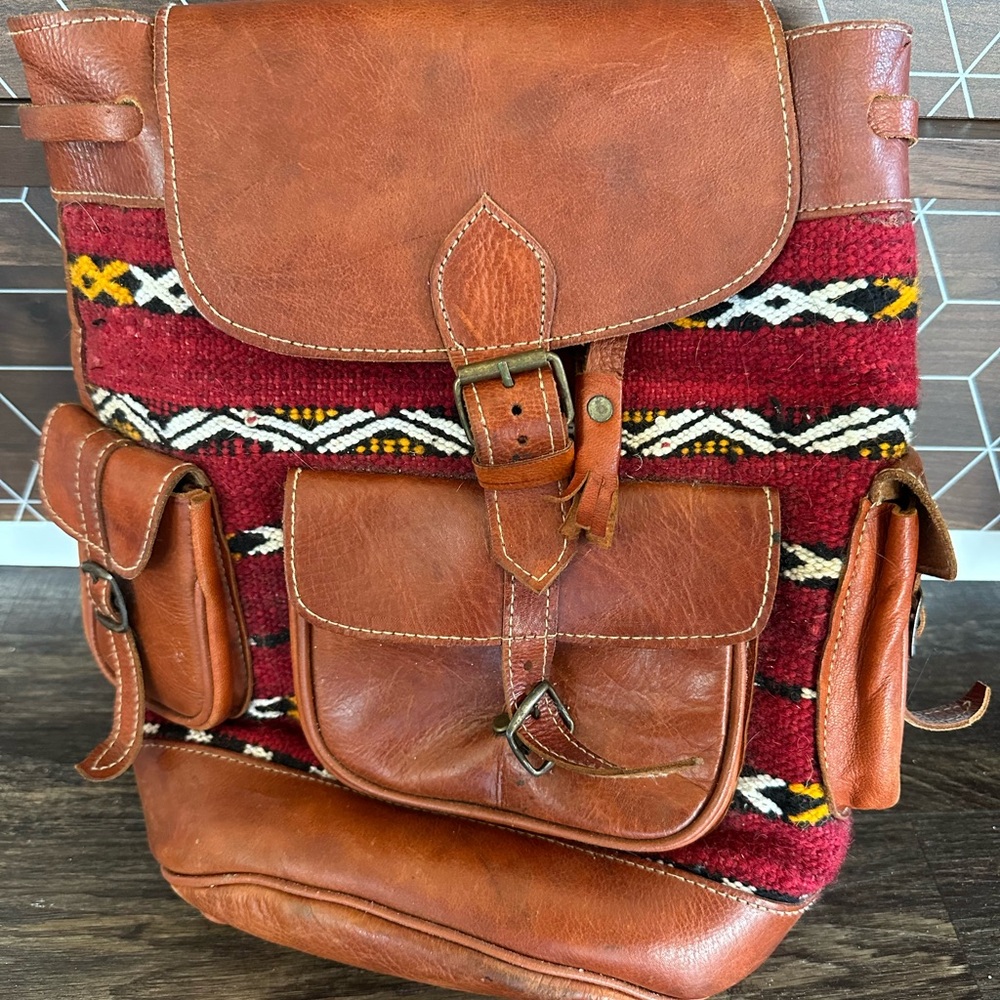Real Leather Moroccan Backpack